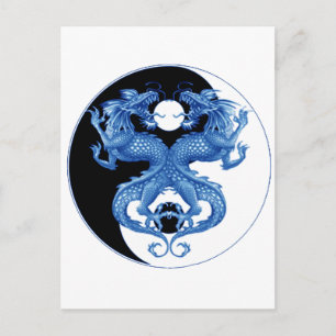 Yin Yang Dragon 2 Postkarte