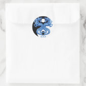 Yin Yang Dragon 2 Runder Aufkleber (Tasche)