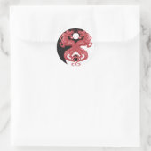 Yin Yang Dragon 3 Runder Aufkleber (Tasche)