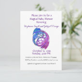 Yin Yang Dragon Baby Personalisiert Rainbow Custom Einladung (Stehend Vorderseite)