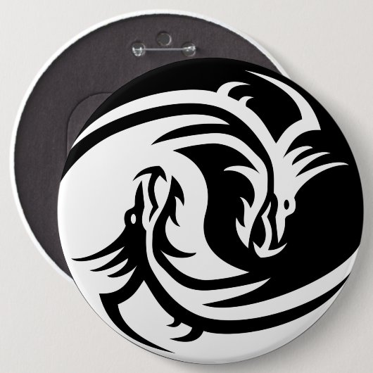 Yin Yang Dragon Button (Vorne & Hinten)