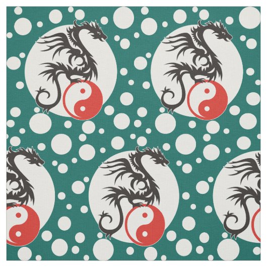 Yin & Yang Dragon Energy + Ihr Backgr. Ideen Stoff (Muster)