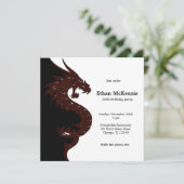 Yin Yang Dragon Geburtstagsthema Einladung (Stehend Vorderseite)