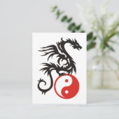 Yin & Yang Dragon Postkarte (Stehend Vorderseite)