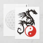 Yin & Yang Dragon Postkarte (Vorne/Hinten)