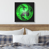 Yin Yang Dragons, grün und schwarz Leinwanddruck (Insitu (Schlafzimmer))