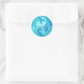 Yin Yang Dragons, hell blau Runder Aufkleber (Tasche)