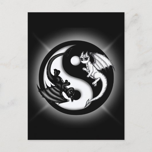 Yin Yang Dragons Postkarte (Vorderseite)