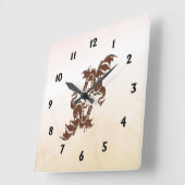 Yin Yang Dragons Quadratische Wanduhr (Winkel)