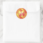 Yin Yang Dragons, rot und gelb Runder Aufkleber (Tasche)