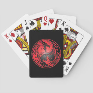 Yin Yang Dragons, rot und schwarz Spielkarten