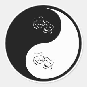 Yin Yang Drama Runder Aufkleber