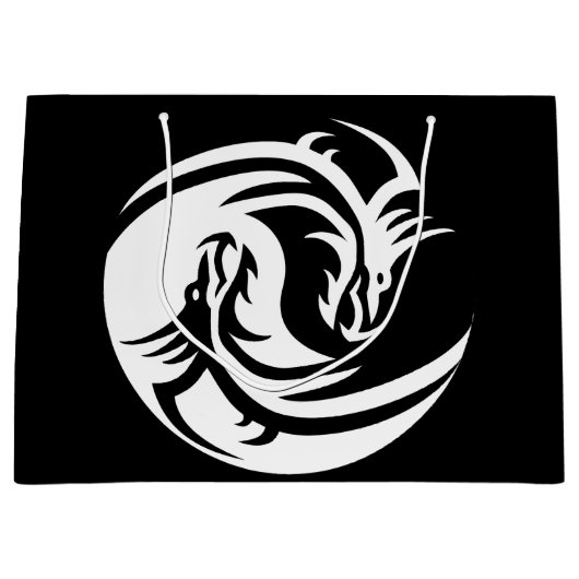 Yin Yang Draons Geschenktasche Große Geschenktüte (Vorderseite)