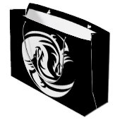 Yin Yang Draons Geschenktasche Große Geschenktüte (Rückseite Schrägansicht)