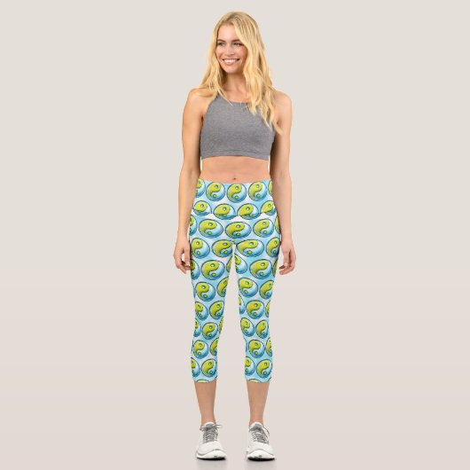 Yin-Yang Earth Krawatte Dye Capri Leggings (Vorderseite)