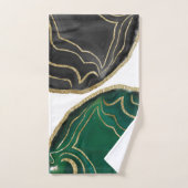Yin Yang Emerald Black Agate Gold Glam #1 #gem #ar Badhandtuch Set (Handtuch)