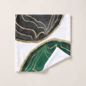 Yin Yang Emerald Black Agate Gold Glam #1 #gem #ar Badhandtuch Set (Waschlappen)