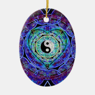 Yin Yang Energie-Fluss Keramikornament