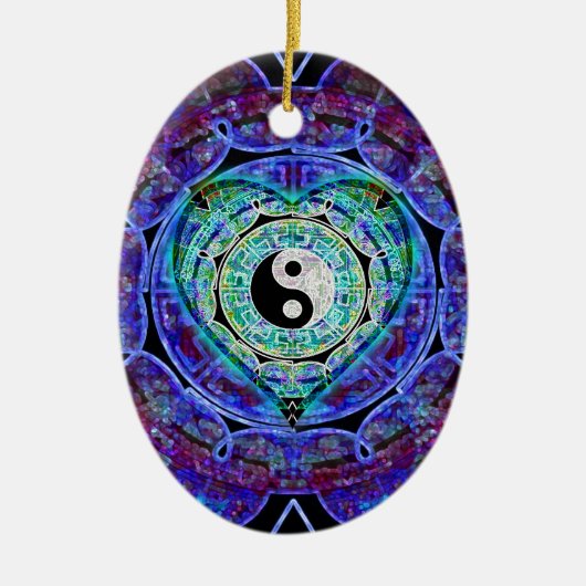 Yin Yang Energie-Fluss Keramikornament (Vorne)