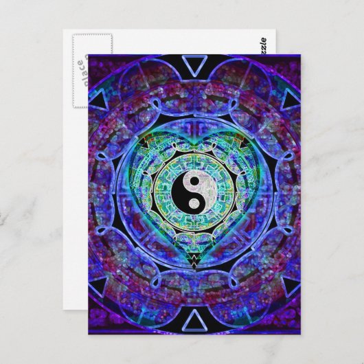 Yin Yang Energy Flow Postkarte (Vorne/Hinten)