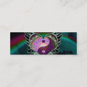 Yin Yang, Engels-Flügel und Herz Mini Visitenkarte (Rückseite)