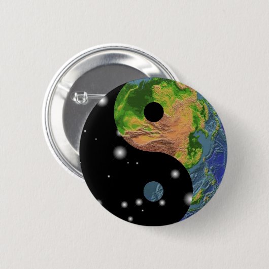 Yin Yang Erde Button (Vorne & Hinten)