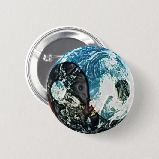 Yin Yang Erdknopf Button (Vorne & Hinten)