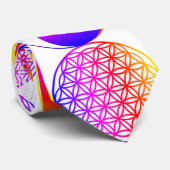 Yin Yang - farbenfrohe Blume des Lebens Krawatte (Gerollt)