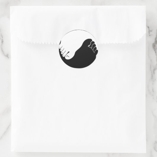 Yin Yang Feet Runder Aufkleber (Tasche)