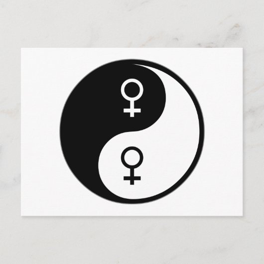 Yin Yang Feminismus Postkarte (Vorderseite)