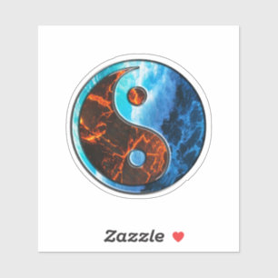 Yin Yang - Feuer und Wasser - Aufkleber