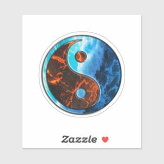 Yin Yang - Feuer und Wasser - Aufkleber