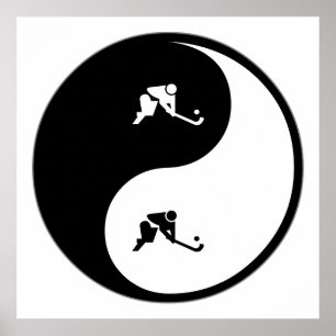 Yin Yang Field Hockey Poster