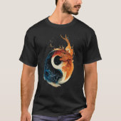 Yin Yang Fire and Ice Dragons T-Shirt (Vorderseite)