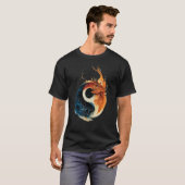 Yin Yang Fire and Ice Dragons T-Shirt (Vorne ganz)