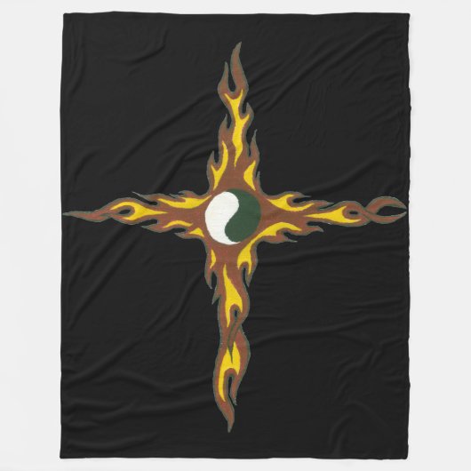 Yin Yang Fire Cross Fleecedecke (Vorderseite)