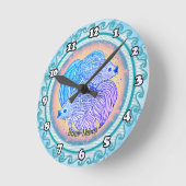 Yin Yang Fisch  Runde Wanduhr (Winkel)