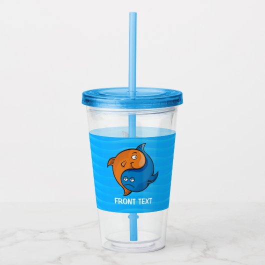 Yin Yang Fish Cartoon Acryltrinkbecher (Vorderseite)