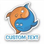 Yin Yang Fish Cartoon Aufkleber (Vorderseite)
