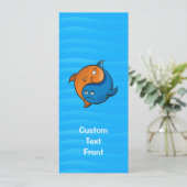 Yin Yang Fish Cartoon Einladung (Stehend Vorderseite)