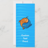 Yin Yang Fish Cartoon Einladung (Vorderseite)