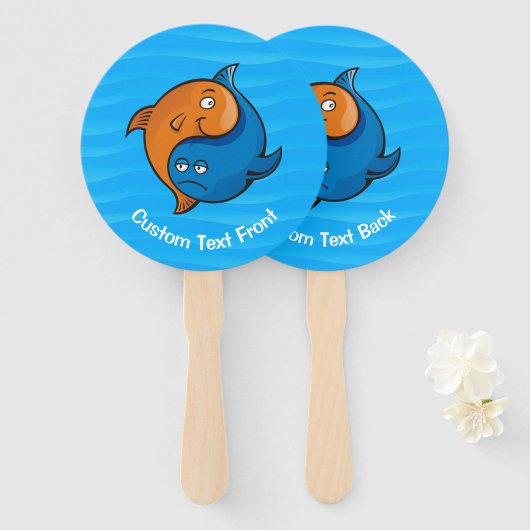 Yin Yang Fish Cartoon Fächer (Vorne und Hinten)