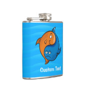 Yin Yang Fish Cartoon Flachmann (Rechts)