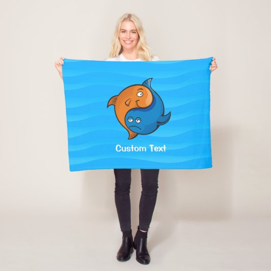 Yin Yang Fish Cartoon Fleecedecke (Beispiel)