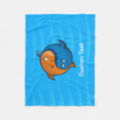Yin Yang Fish Cartoon Fleecedecke (Vorderseite)
