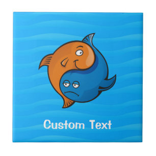 Yin Yang Fish Cartoon Fliese