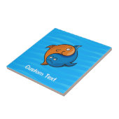 Yin Yang Fish Cartoon Fliese (Seite)