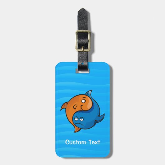 Yin Yang Fish Cartoon Gepäckanhänger (Vorderseite vertikal)