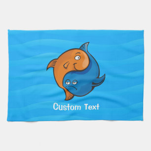 Yin Yang Fish Cartoon Geschirrtuch