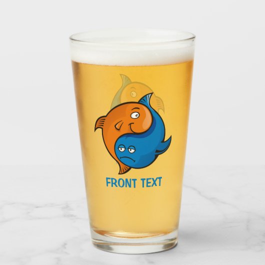Yin Yang Fish Cartoon Glas (Vorne (Gefüllt))